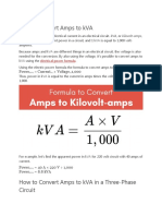 How To Convert Amps To KVA