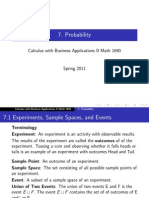 Probability: Calculus With Business Applications II Math 1690