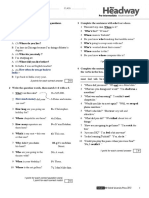 Unit Test 1A: Where Were You Born