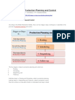 Stages Steps in Production Planning and Control