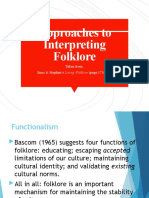 Approaches To Interpreting Folklore