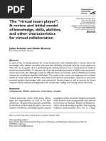 The Virtual Team Player'': A Review and Initial Model of Knowledge, Skills, Abilities, and Other Characteristics For Virtual Collaboration