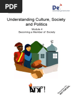 Understanding Culture, Society and Politics: Becoming A Member of Society