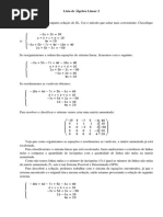 Lista 2 - Algebra Linear - BEE