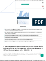 La Vérification Métrologique Des Compteurs de Particules Aériens Réaliser Un B