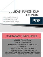 Materi Kuliah VII Matematika Ekonomi Fungsi Penawaran Permintaan Keseimbangan Pasar