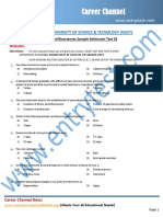 Nust Applied Biosciences Sample Paper 02