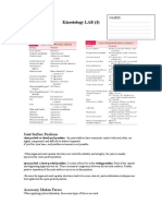 Kinesiology LAB (3) : Joint Surface Positions