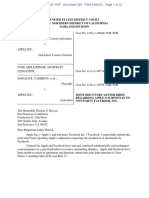 Joint Discovery Letter Brief Regarding Apple's Subpoenas To Non-Party Facebook in Epic Games v. Apple