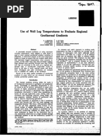 Use of Well Log Temperatures To Evaluate Regional Geothermal Gradients