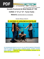 TRABAJO PRÁCTICO - 1° Ciclo Básico - La Violencia en La Escuela