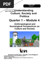 Understanding Culture, Society and Politics: Quarter 1 - Module 4