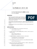 Les Finales en - Oir Et - Oire: Orthographe D'Usage