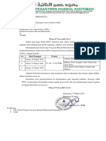 Surat Pemberitahuan Kedatangan Santri Kelas 8 MTs