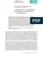 Attributes and Structure of An Effective Board of Directors: A Theoretical Investigation