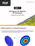 Workshop 3-12: Reflector 3D Component: Introduction To ANSYS HFSS