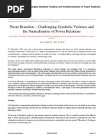 Pierre Bourdieu - Challenging Symbolic Violence and The Naturalisation of Power Relations