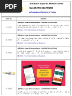 Doubtnut Today: JEE Mains Super 40 Revision Series Quadratic Equations