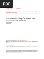 Computational Modeling of An Economy Using Elements of Artificial