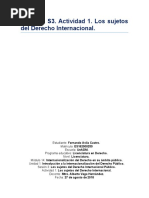 M14. U1. S3. Actividad 1. Los Sujetos Del Derecho Internacional