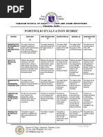 Portfolio Evaluation Rubric: Department of Education