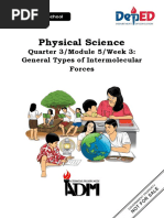 Physical Science: Quarter 3/module 5/week 3: General Types of Intermolecular Forces