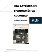 La Iglesia Catolica en La Hispanoamerica Colonial Josep M Barnadas