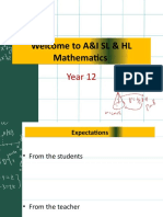 Welcome To A&I SL & HL Mathematics Welcome To A&I SL & HL Mathematics