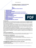 La Organización: Conceptos, Principios y La División Del Trabajo