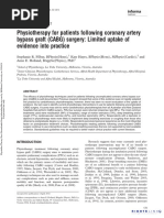 Physiotherapy For Patients Following Coronary Artery Bypass Graft (CABG) Surgery: Limited Uptake of Evidence Into Practice