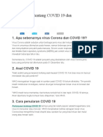 7 Pertanyaan Tentang COVID 19 Dan Jawabannya