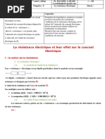 La Resistance Electrique Cours 1 2