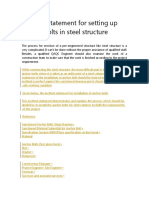 Method Statement For Setting Up Anchor Bolts in Steel Structure