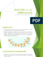 Introduccion A La Embriologia: Dra - Danitza Claudia Juaniquina Calizaya