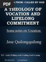 A Theology of Vocation and Lifelong Commitment