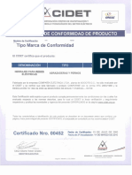 Certificado No 452 Abrazaderas y Pernos en U