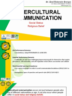 Intercultural Communication: Social Status Religious Belief