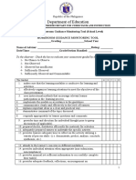 Department of Education: To The Observer: Check The Box To Indicate Your Assessment Guided by The Scale Below