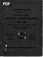 Singer Model 66 18 Sewing Machine Manual