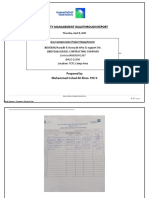 Weekly Safety Management Walkthrough Report: Gas Compression Project Department