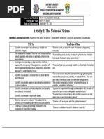 Activity 1 - The Nature of Science