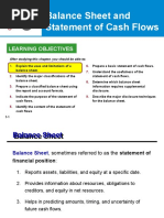 Balance Sheet and Statement of Cash Flows: Learning Objectives