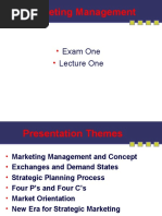 Marketing Management: Exam One Lecture One