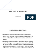 9 .Pricing Strategies