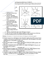 Supply and Demand Line Shift Practice - Warm Up