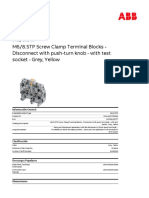 M6/8.STP: M6/8.STP Screw Clamp Terminal Blocks - Disconnect With Push-Turn Knob - With Test Socket - Grey, Yellow