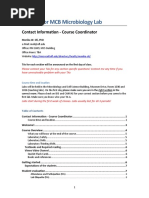 Syllabus For MCB Microbiology Lab: Contact Information - Course Coordinator