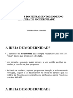 As Origens Do Pensamento Moderno e A Ideia de Modernidade