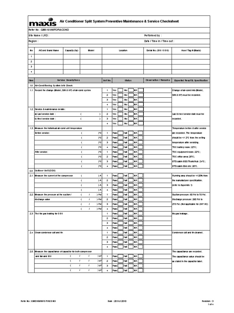 Air Conditioner Split System Preventive Maintenance & Service ...