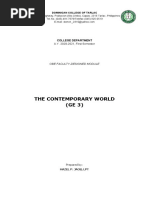 The Contemporary World (GE 3) : A.Y. 2020-2021, First Semester